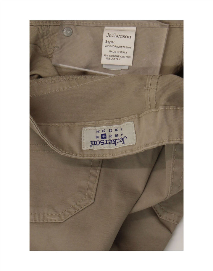 JECKERSON Womens Slim Cargo Trousers W28 L26 Beige Cotton