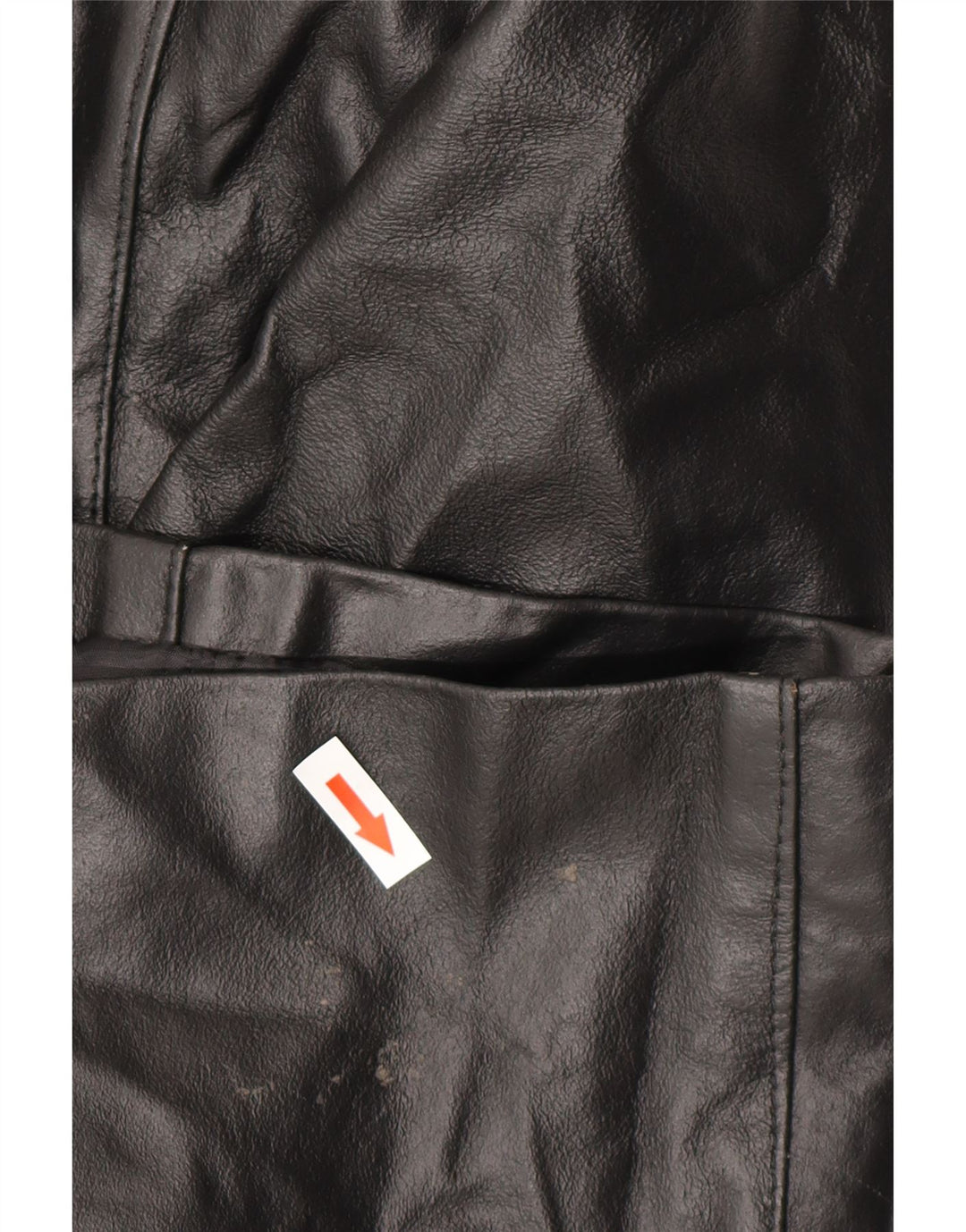 VINTAGE Womens Leather Coat IT 48 XL Black Leather