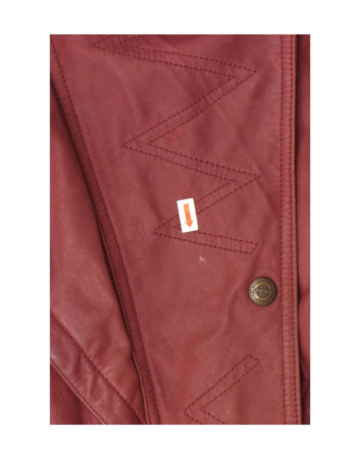 VINTAGE Womens Leather Jacket EU 40 Medium Burgundy Leather Vintage Vintage and Second-Hand Vintage from Messina Hembry 
