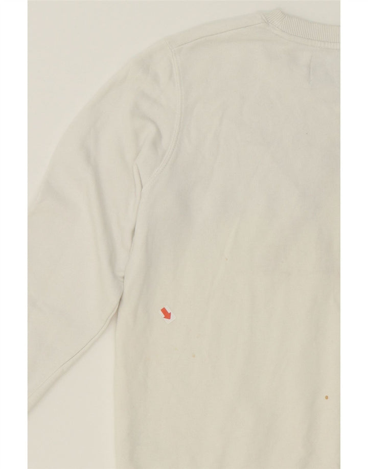 CALVIN KLEIN JEANS Womens Graphic Sweatshirt Jumper UK 14 Medium White Vintage Calvin Klein Jeans and Second-Hand Calvin Klein Jeans from Messina Hembry 