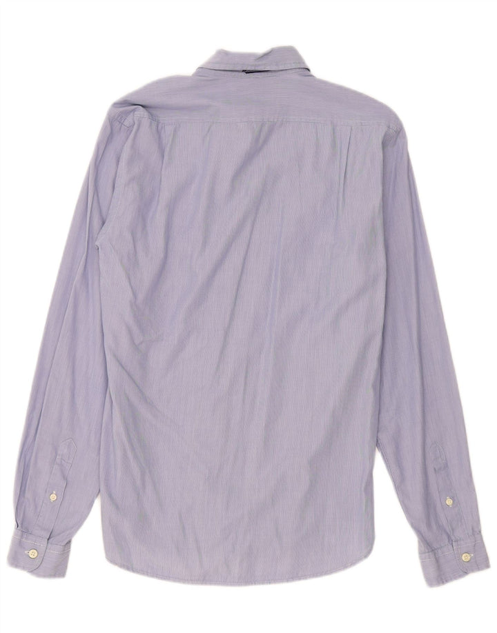 Woolrich Mens Shirt Small Blue Pinstripe Cotton