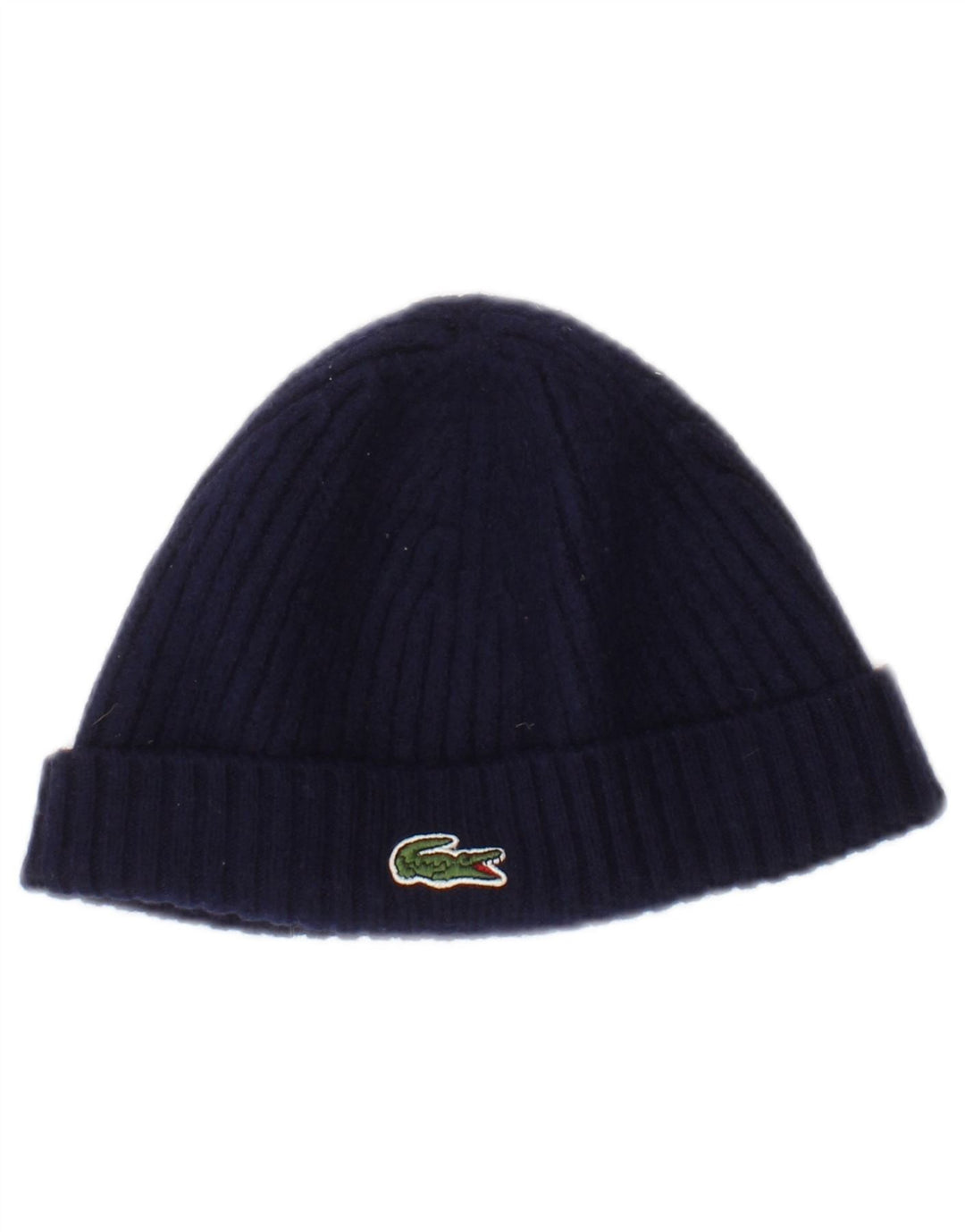 Lacoste Mens Beanie Hat One Size Navy Blue Wool
