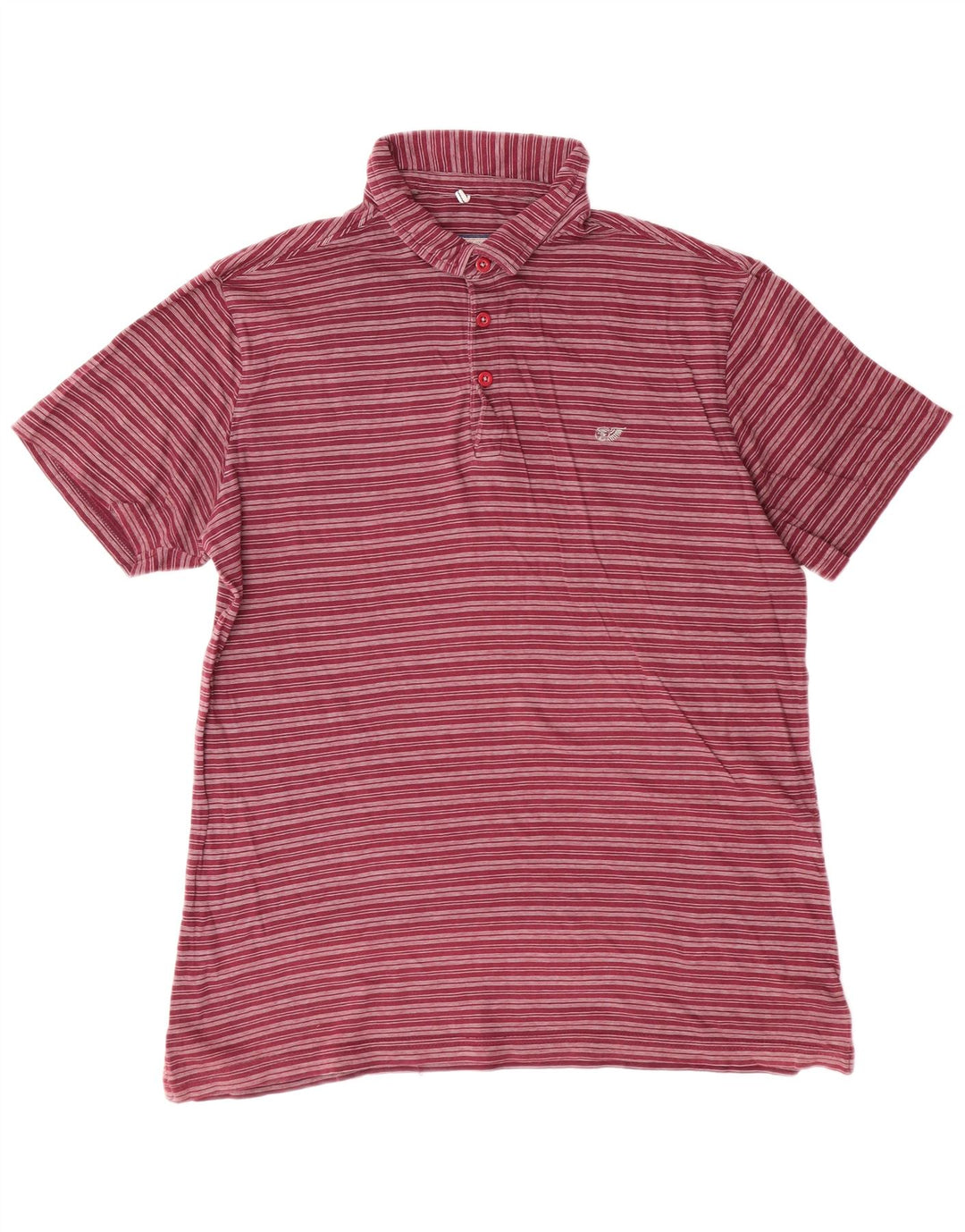 Carrera Mens Medium Maroon Striped Cotton