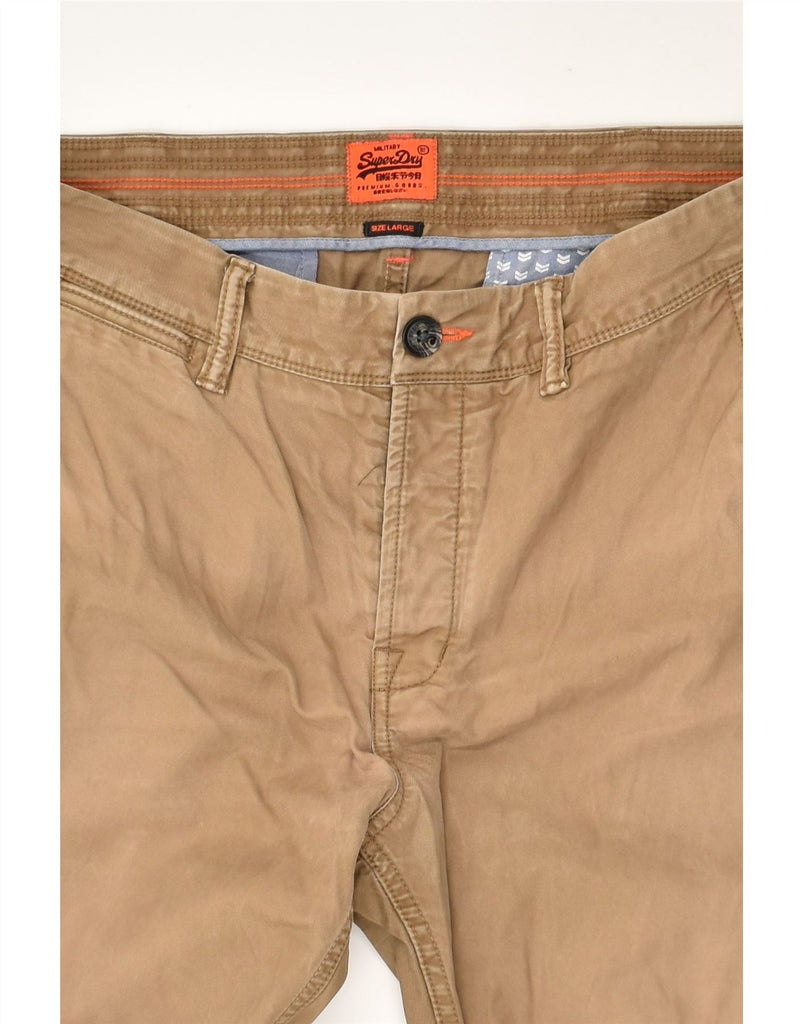 SUPERDRY Mens Slim Chino Trousers Large W35 L27  Brown Cotton | Vintage Superdry | Thrift | Second-Hand Superdry | Used Clothing | Messina Hembry 