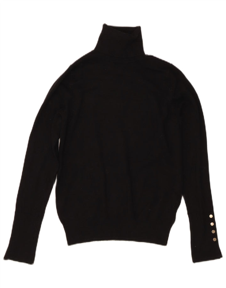 Zara Womens Roll Neck Jumper Sweater UK 10 Small Black Viscose