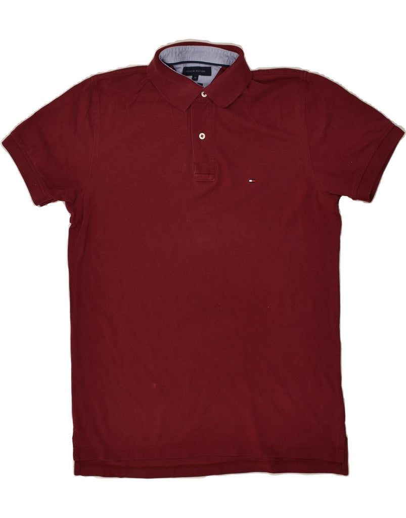 TOMMY HILFIGER Mens Regular Fit Polo Shirt Medium Burgundy Cotton | Vintage Tommy Hilfiger | Thrift | Second-Hand Tommy Hilfiger | Used Clothing | Messina Hembry 