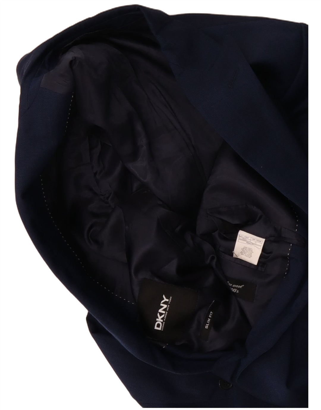 DKNY Mens Slim Fit 2 Button Blazer Jacket IT 52 XL Navy Blue Wool