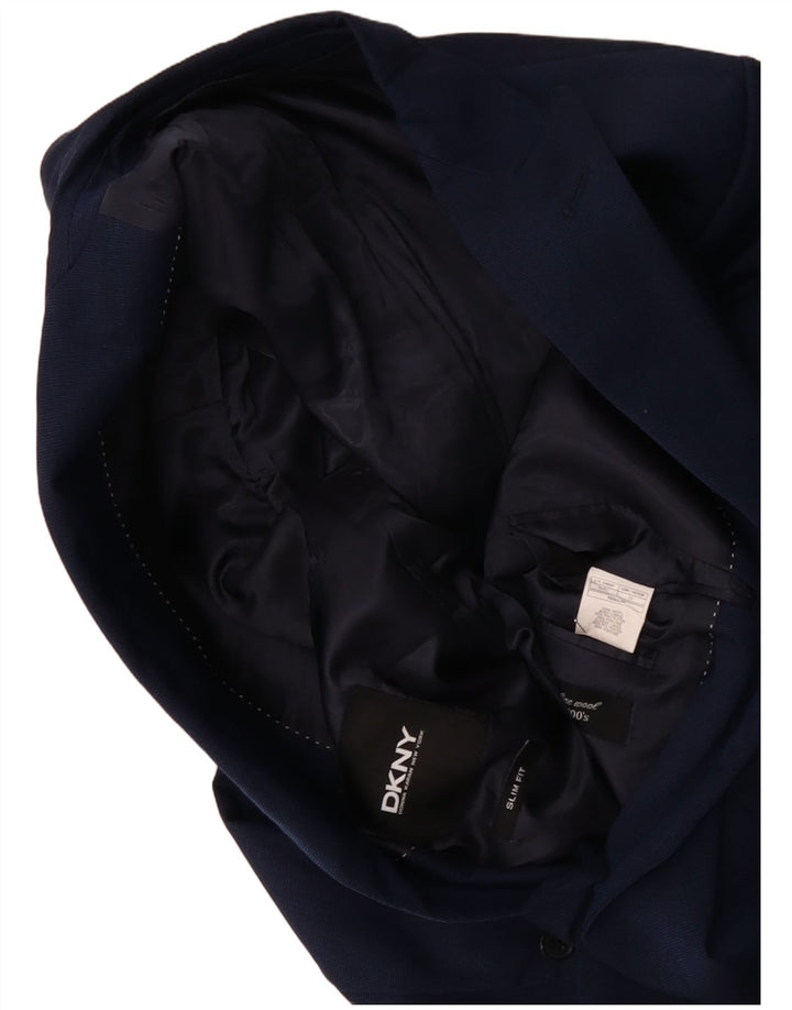 DKNY Mens Slim Fit 2 Button Blazer Jacket IT 52 XL Navy Blue Wool