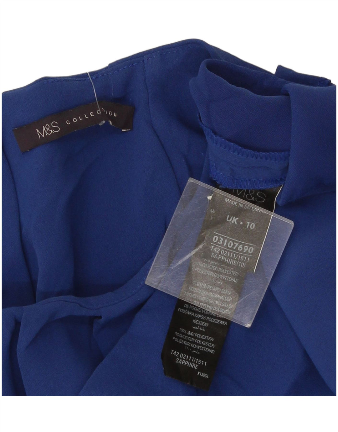 Marks & Spencer Womens Shift Dress UK 10 Small  Blue Polyester