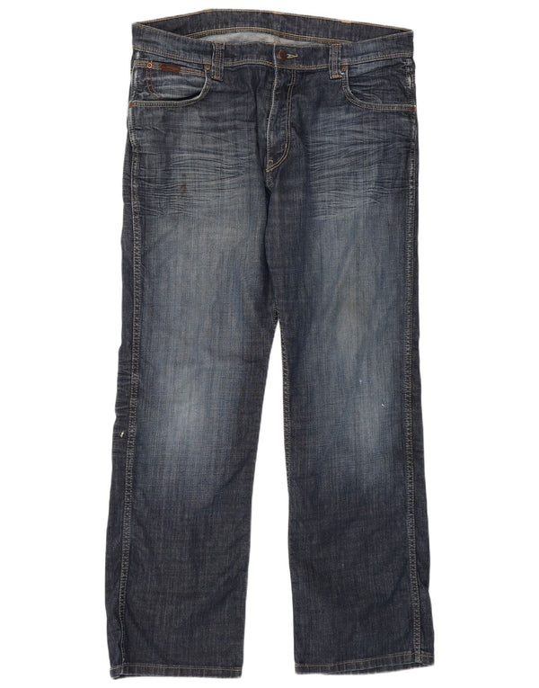Wrangler Mens Roxboro Straight Jeans W36 L32 Blue Cotton