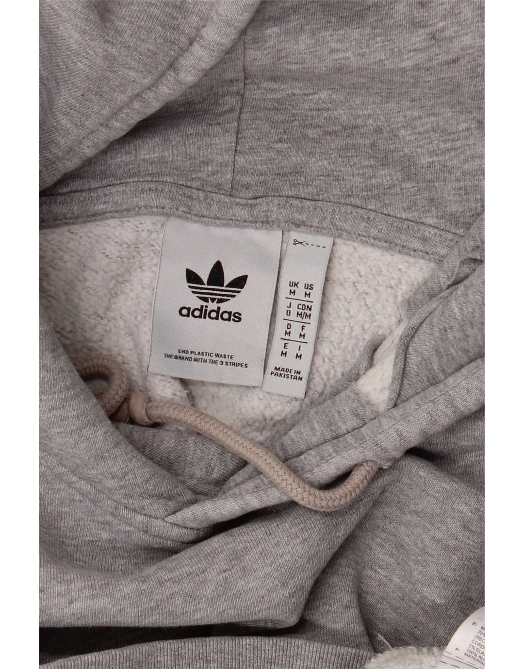 Adidas Mens Hoodie Jumper Medium Grey Flecked Cotton