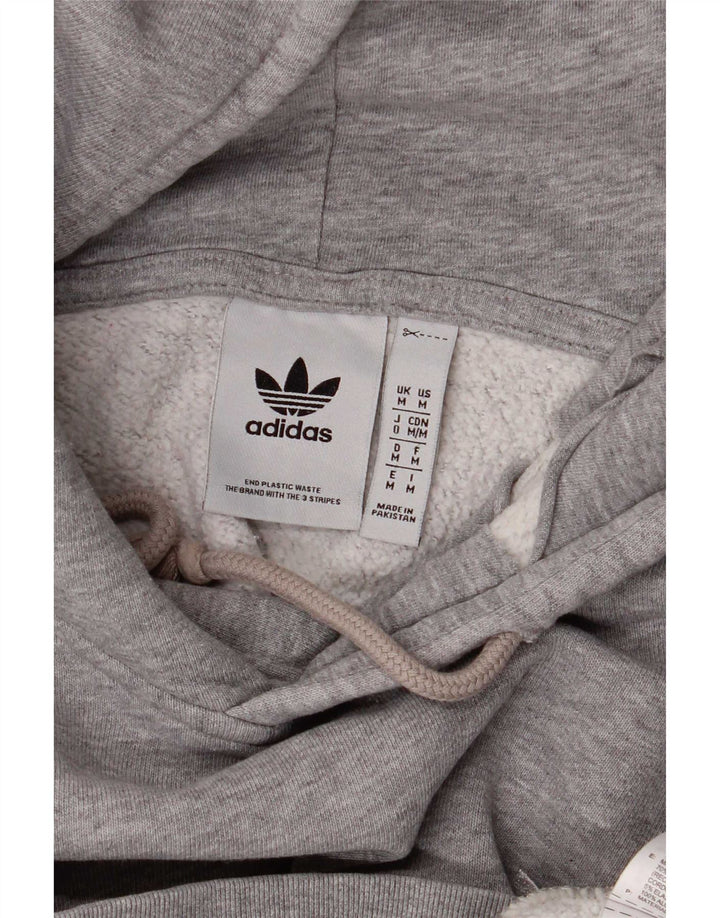 Adidas Mens Hoodie Jumper Medium Grey Flecked Cotton