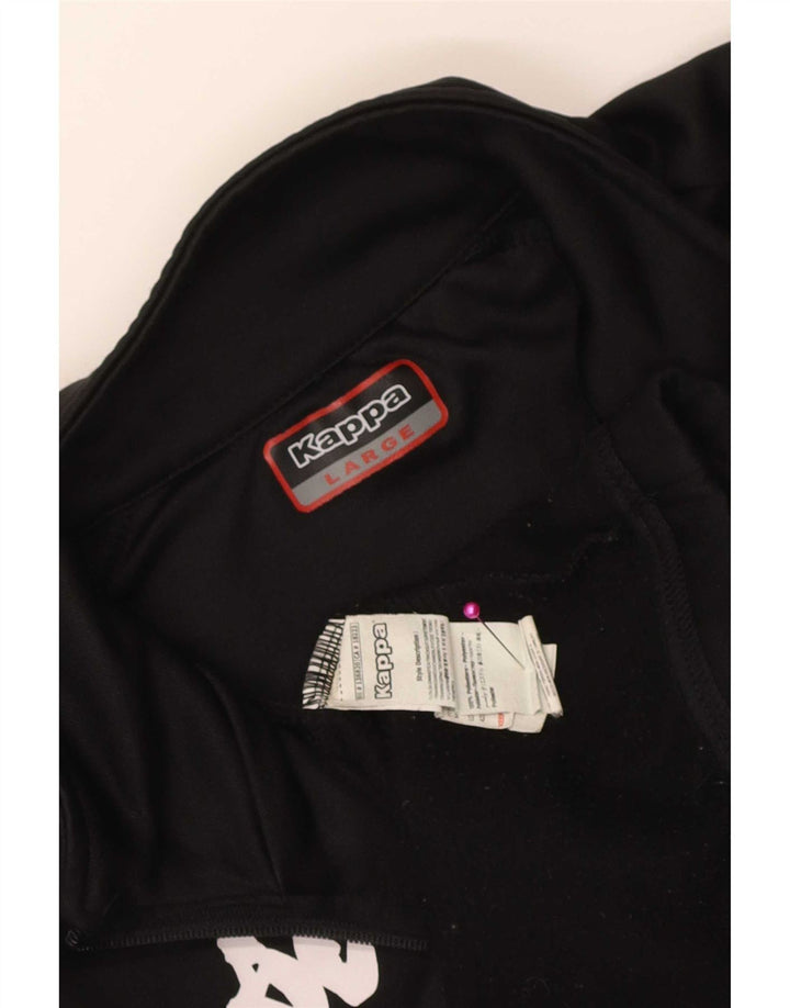 Kappa Mens Zip Neck Sweatshirt Jumper Large Black Polyester