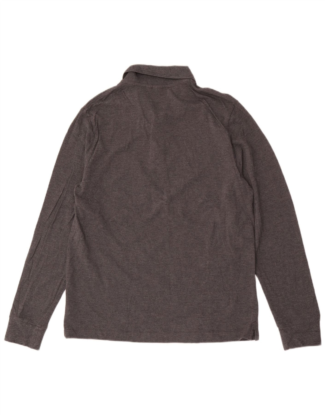 John Lewis Mens Long Sleeve Polo Shirt Medium Grey Cotton