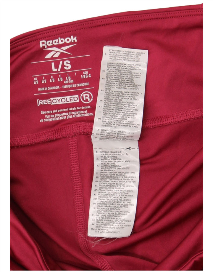 Reebok Womens Leggings UK 14 Large  Burgundy Polyester