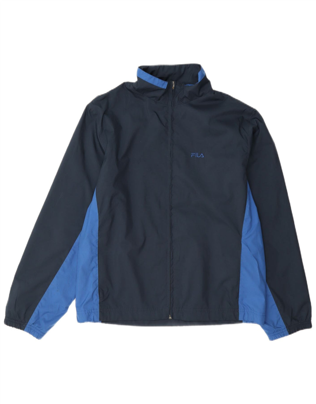 Fila Womens Tracksuit Top Jacket IT 44 Medium Navy Blue Colourblock