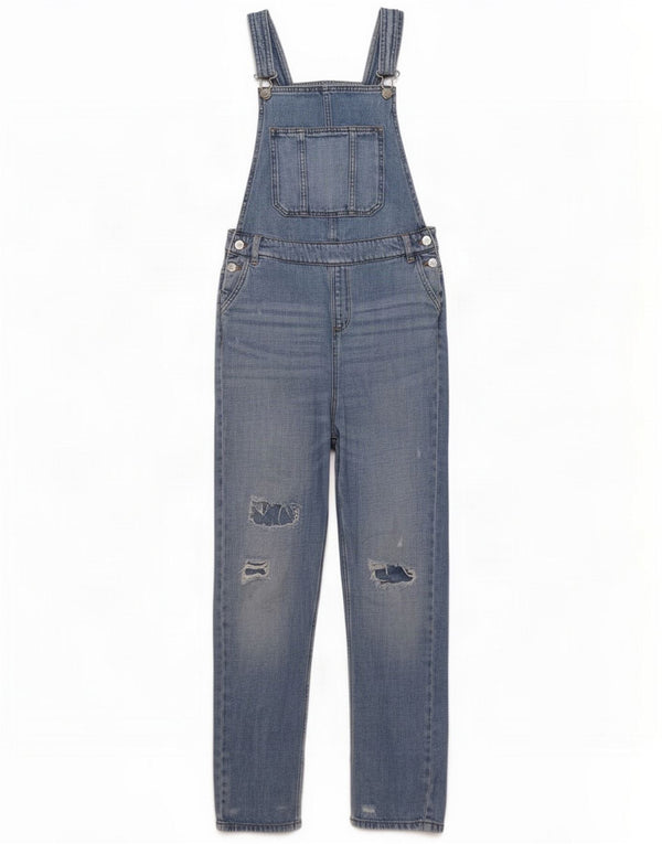 Marks & Spencer Girls Distressed Slim Jeans 13-14 Years W30 L27 Blue