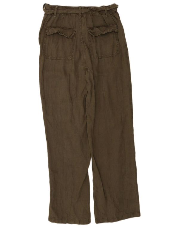Marks & Spencer Womens Straight Chino Trousers UK 8 Small W26 L30 Khaki