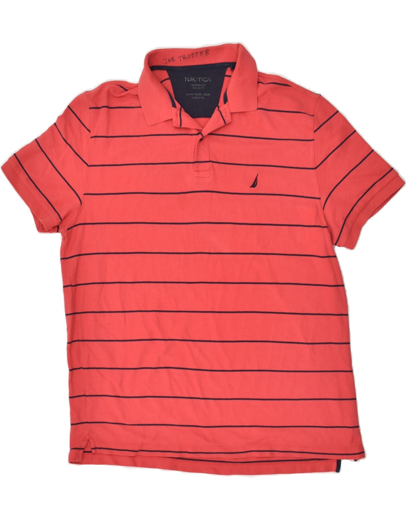 NAUTICA Mens Classic Fit Polo Shirt XL Red Striped Cotton, Vintage &  Second-Hand Clothing Online