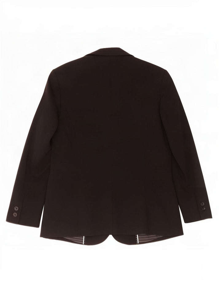 Marks & Spencer Womens 1 Button Blazer Jacket UK 12 Medium Black Polyester