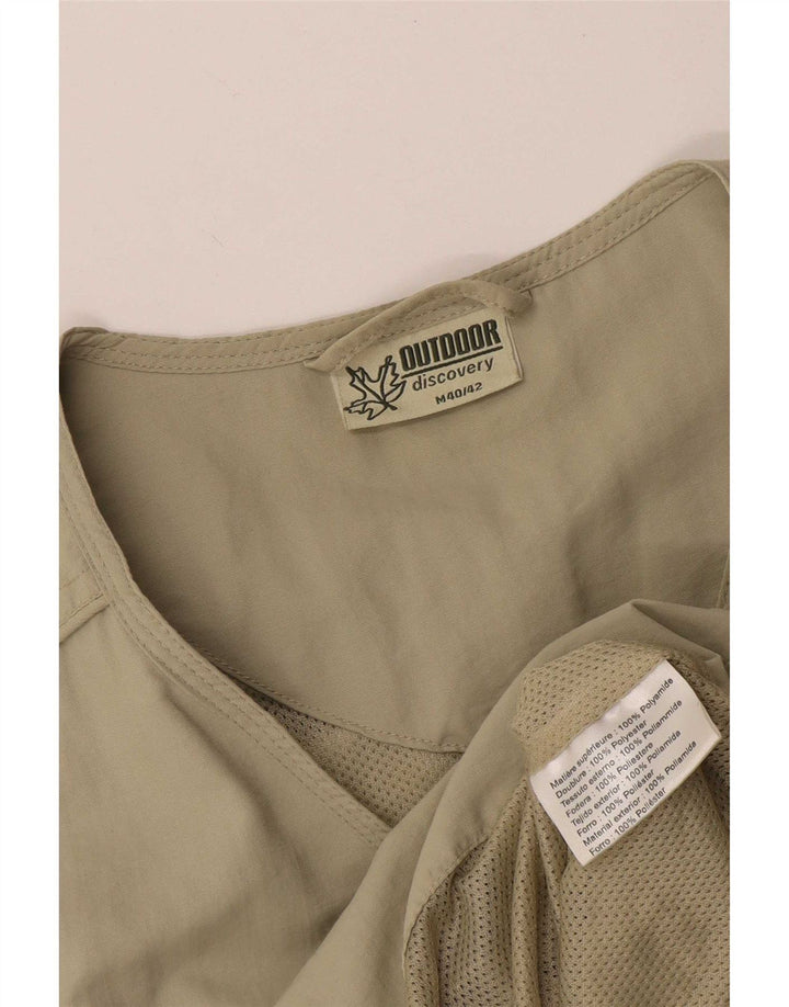 Vintage Mens Utility Gilet UK 40/42 Medium Beige Polyester