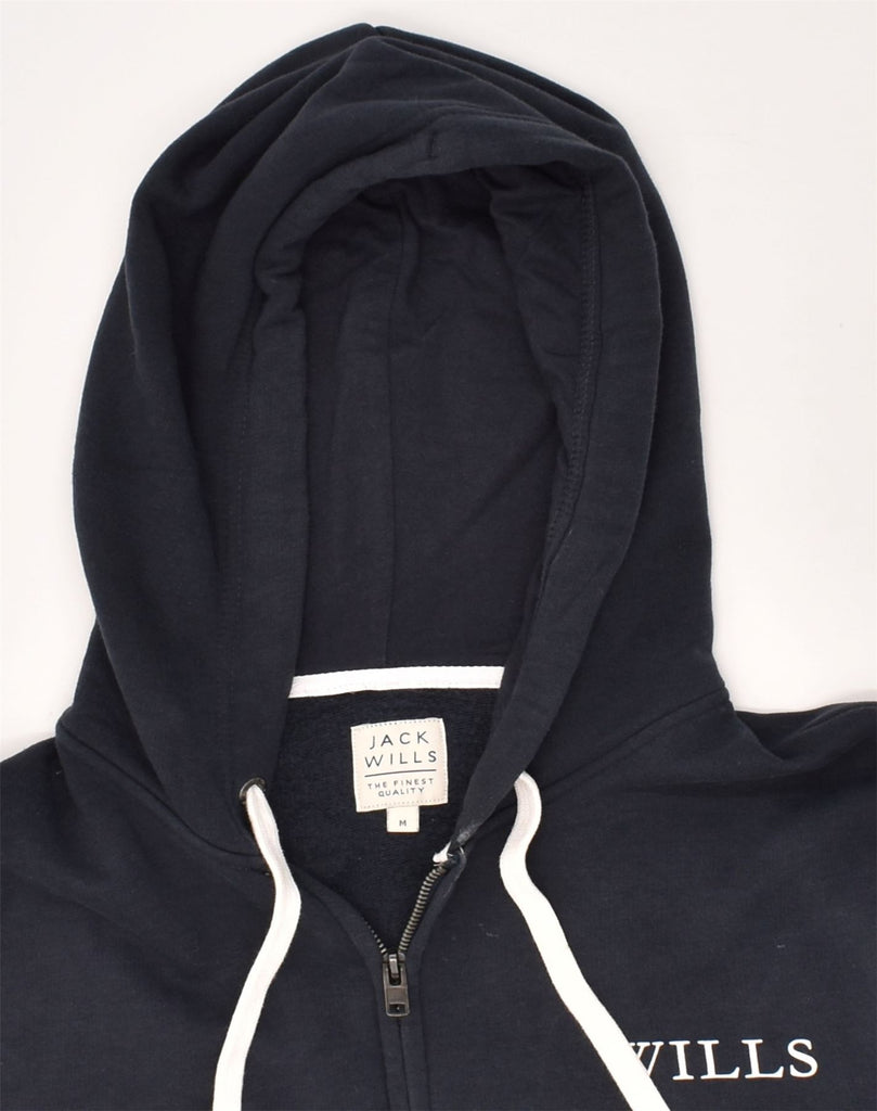 JACK WILLS Mens Zip Hoodie Sweater Medium Navy Blue Cotton | Vintage Jack Wills | Thrift | Second-Hand Jack Wills | Used Clothing | Messina Hembry 