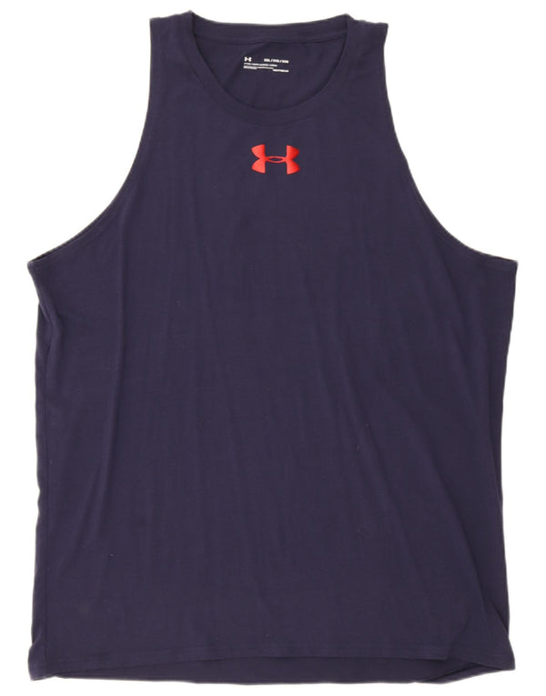 Under Armour Mens Heat Gear Graphic Vest Top 3XL Navy Blue