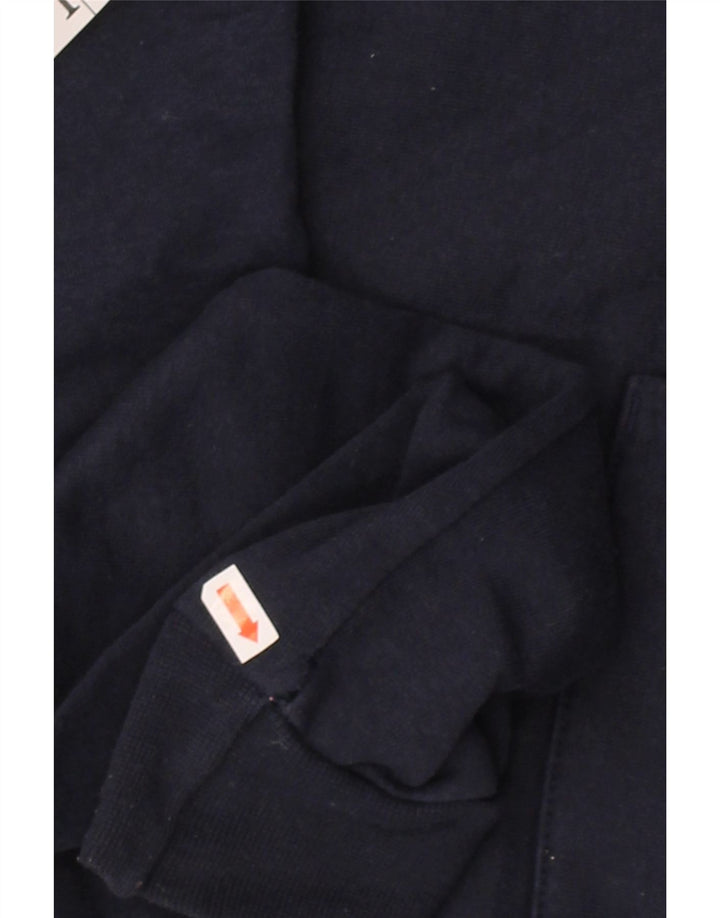 CHAMPION Mens Graphic Hoodie Jumper Medium Navy Blue Cotton