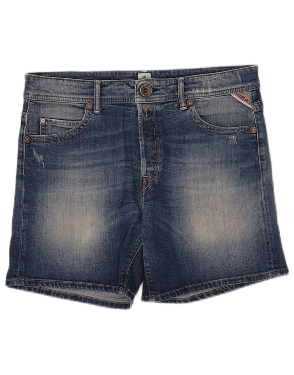 Replay Womens Denim Shorts W28 Medium Blue Cotton