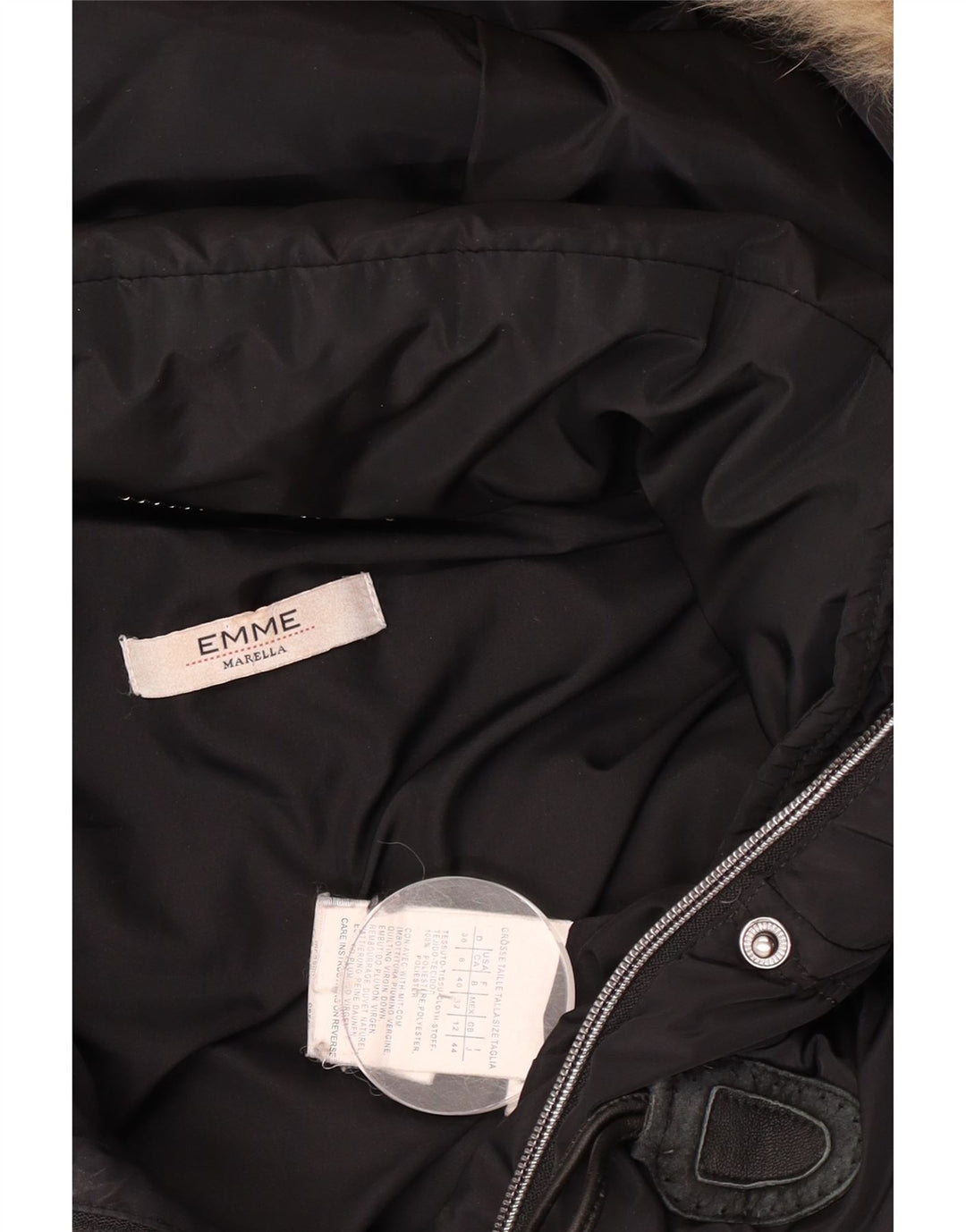 Marella Womens EMME Hooded Duffle Padded Coat UK 12 Medium Black Polyester