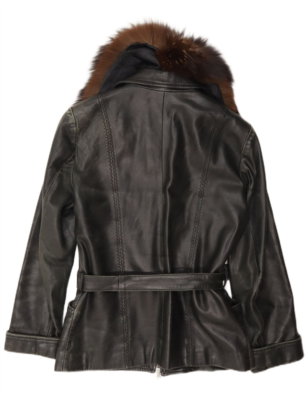 Vintage Womens Leather Jacket UK 12 Medium Black