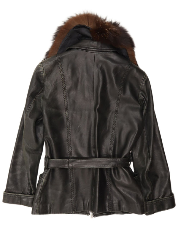 Vintage Womens Leather Jacket UK 12 Medium Black