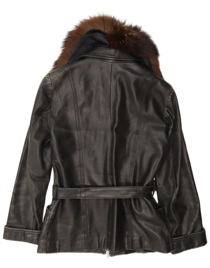Vintage Womens Leather Jacket UK 12 Medium Black
