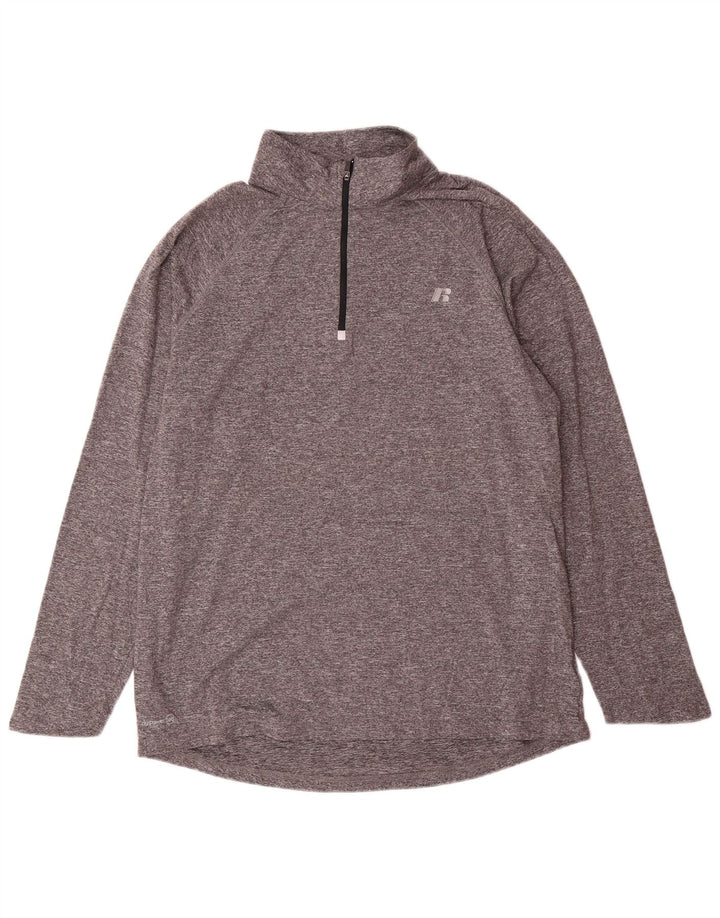 RUSSELL ATHLETIC Mens Dri-Power Pullover Tracksuit Top UK 42/44 Large Grey