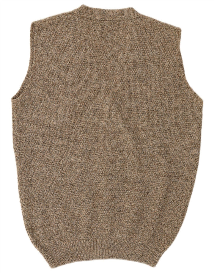 C&A Mens Loose Fit Sleeveless Cardigan Sweater IT 46 Small Grey Acrylic