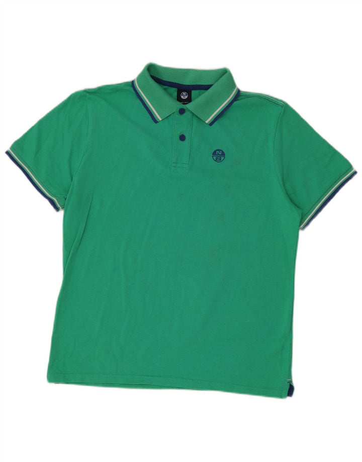 North Sails Mens Polo Shirt Medium Green Cotton
