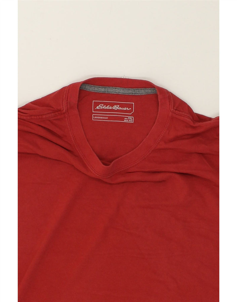 EDDIE BAUER Mens T-Shirt Top 2XL Red Cotton | Vintage Eddie Bauer | Thrift | Second-Hand Eddie Bauer | Used Clothing | Messina Hembry 