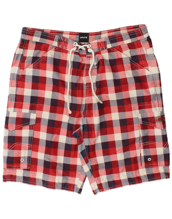 Levi's Mens Swimming Shorts XL  Red Check Polyester