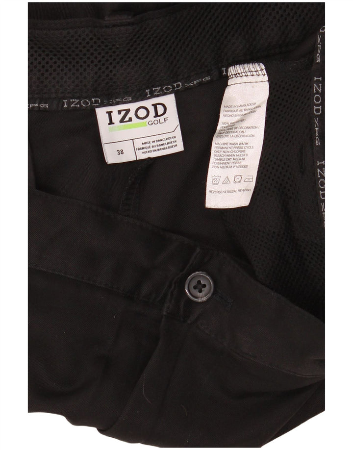 Izod Mens Chino Shorts W38 XL Black Polyester