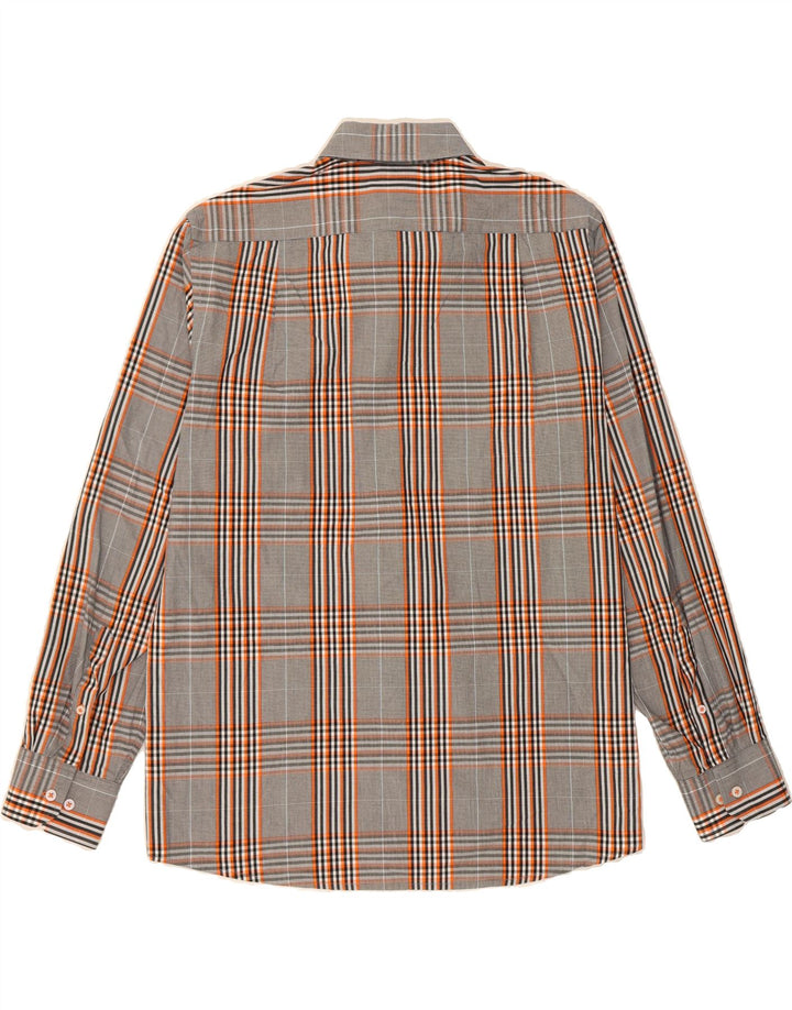 IZOD Mens Slim Fit Shirt Large Grey Check Cotton Vintage Izod and Second-Hand Izod from Messina Hembry 