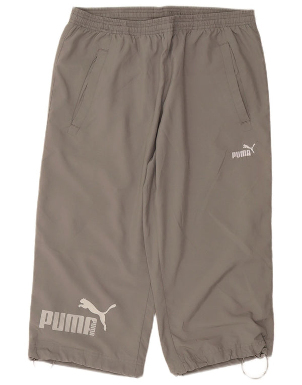 Puma Mens Graphic Capri Tracksuit Trousers Medium  Grey Polyester