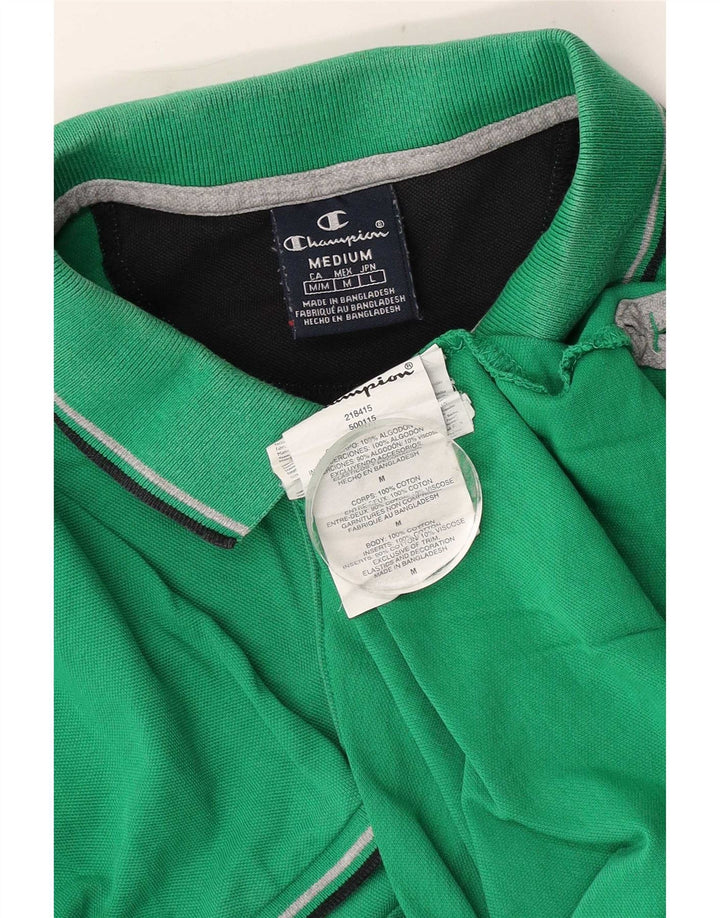 Champion Mens Polo Shirt Medium Green Cotton