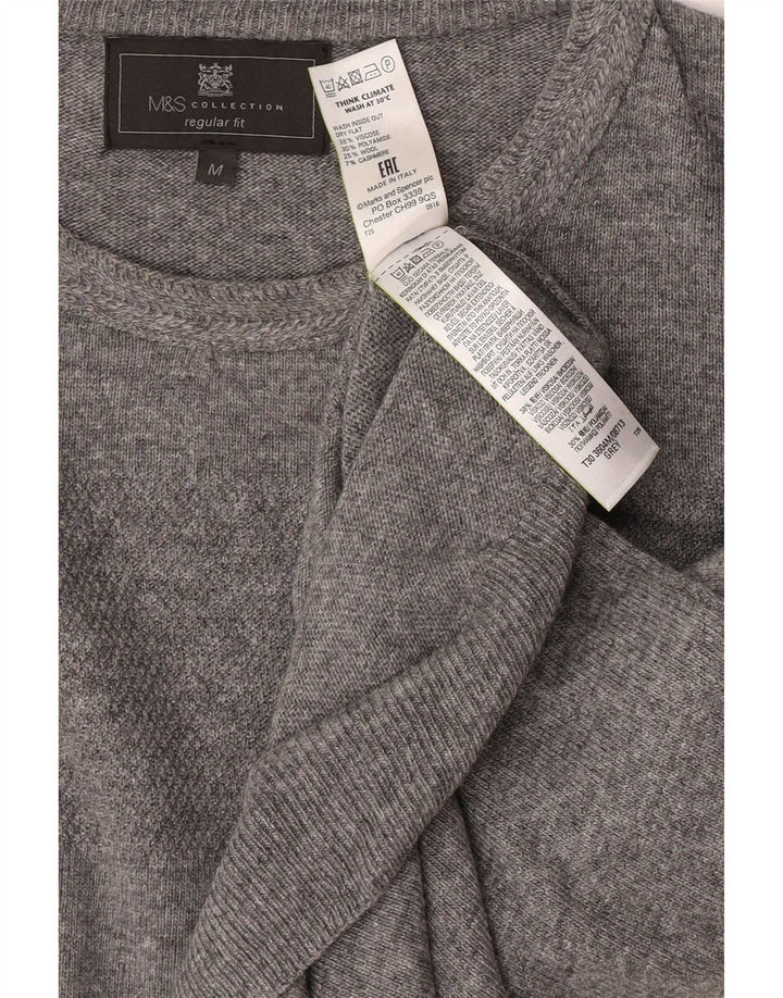 Marks & Spencer Mens Crew Neck Jumper Sweater Medium Grey Flecked