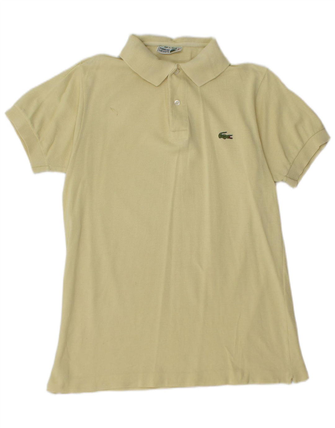 LACOSTE Mens Polo Shirt Size 3 Small Yellow Cotton