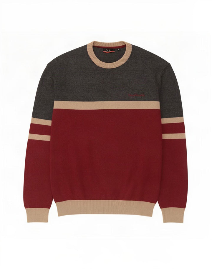 Pierre Cardin Mens Crew Neck Jumper Sweater Medium Multicoloured
