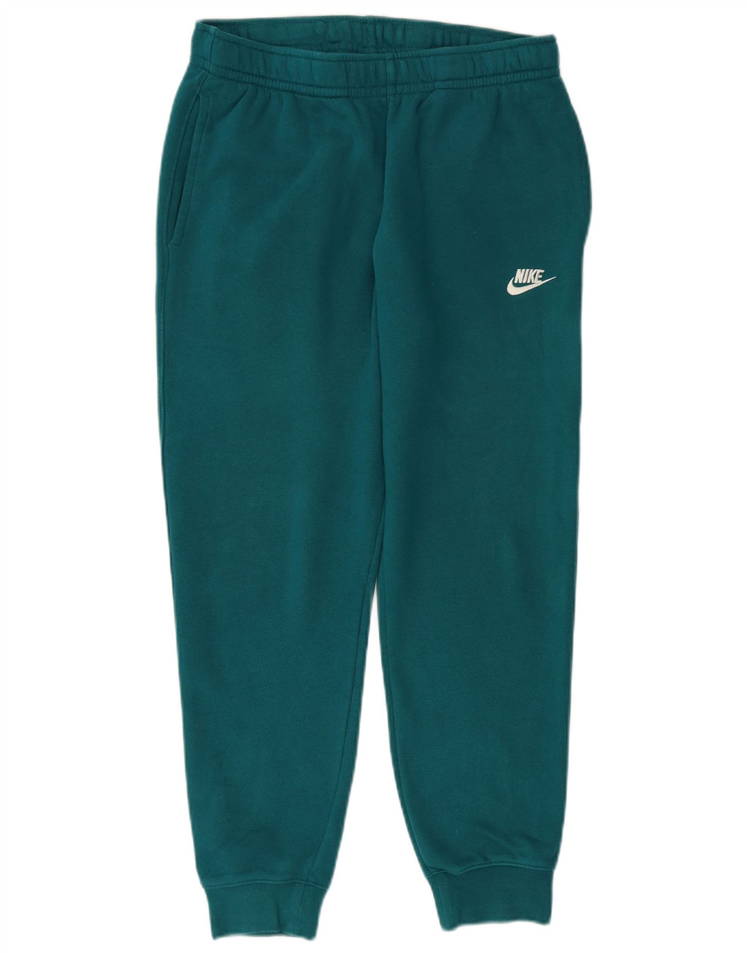 NIKE Womens Tracksuit Trousers Joggers UK 12 Medium  Green Cotton