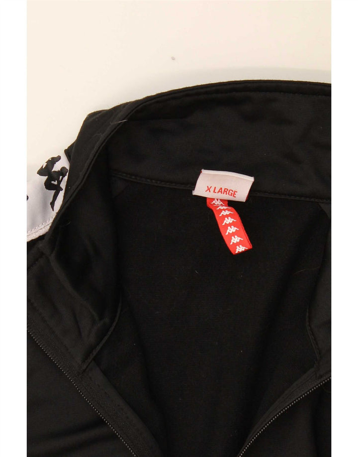 Kappa Mens Graphic Tracksuit Top Jacket XL Black Colourblock