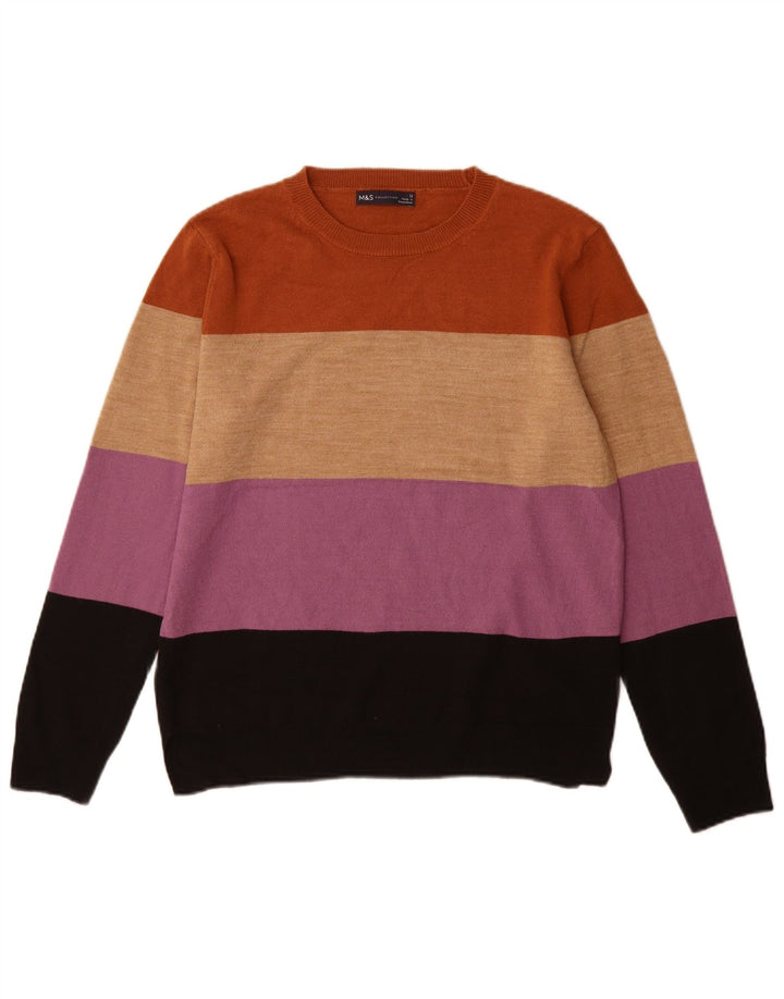 Marks & Spencer Womens Crew Neck Jumper Sweater UK 12 Medium Multicoloured