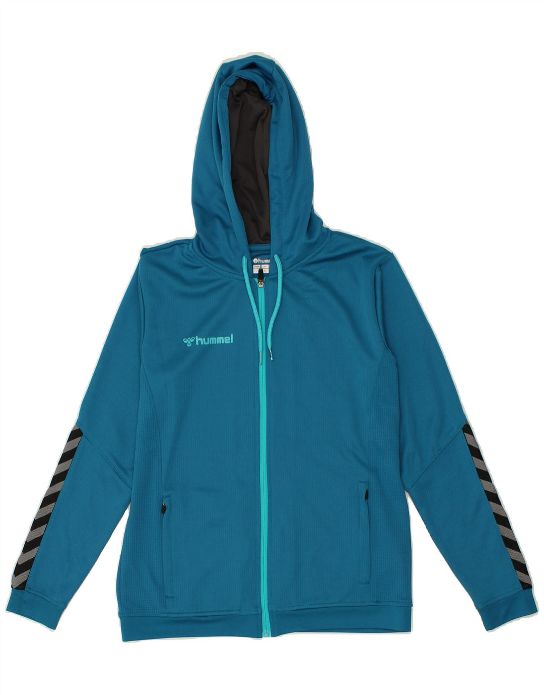 HUMMEL Womens Zip Hoodie Sweater UK 10 Small Blue Polyester Vintage Hummel and Second-Hand Hummel from Messina Hembry 