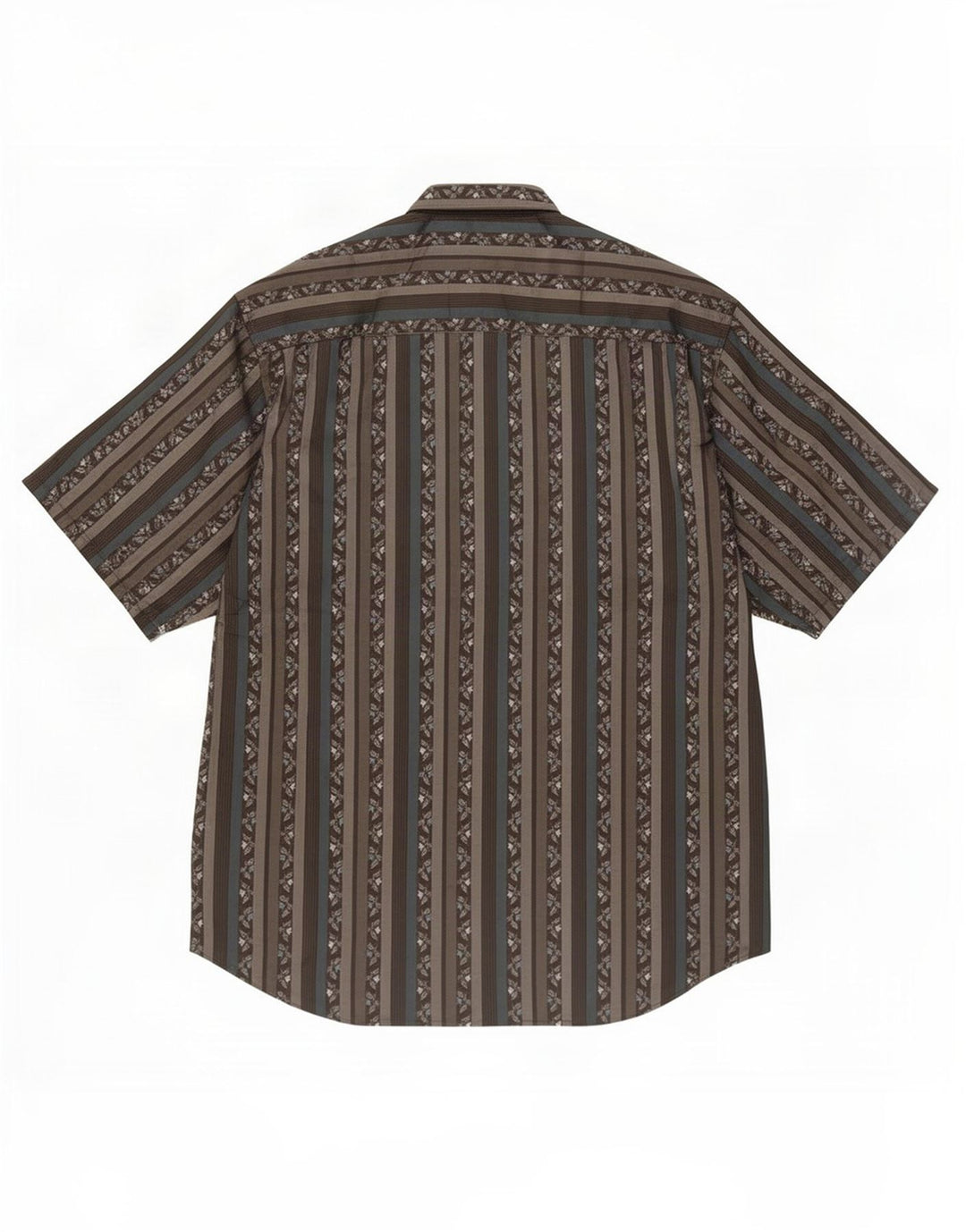 Vintage Mens Short Sleeve Shirt Medium Black Striped Polyester
